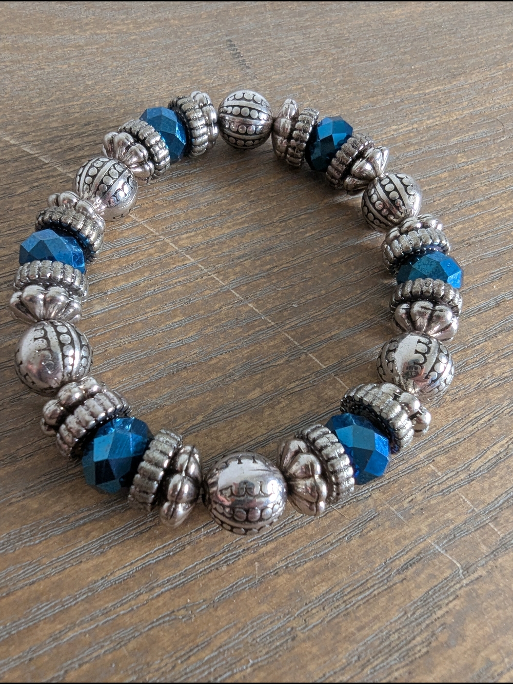 Blue Multi-Strand Beaded Stack Bracelet Set - Picture 3 of 8
